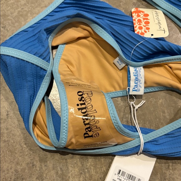 Blue Poolside Pardiso Ribbed Two-Piece Swim Set Size S NWT - Picture 6 of 9